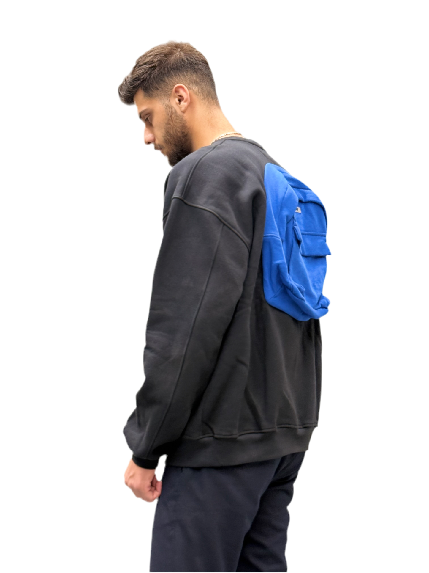 Sweater with Stitched Backpack - Stylish & Functional