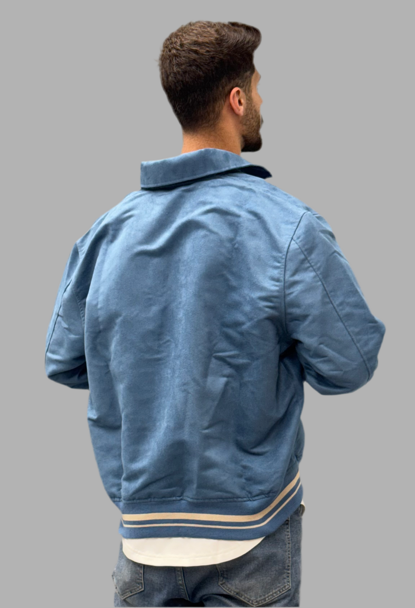 Blue Varsity Jacket - Waterproof Shameah Fabric