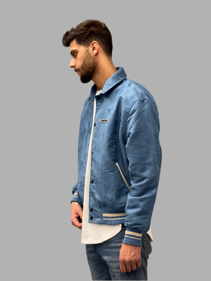 Blue Varsity Jacket - Waterproof Shameah Fabric
